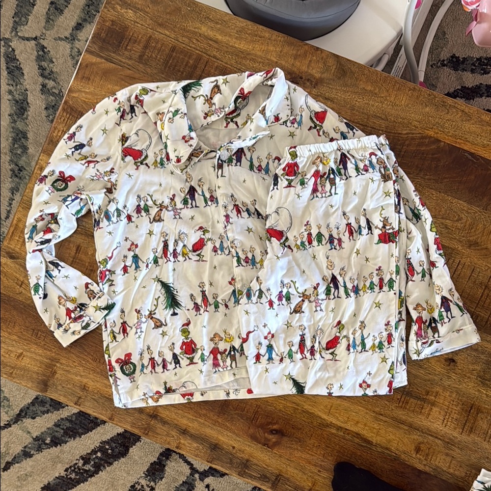 Pottery barn men’s flannel The grinch pajamas